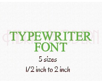 TYPEWRITER FONT BX Embroidery alphabet Design embroidery fonts small block font 1/2 inch embroidery times font great for split monograms