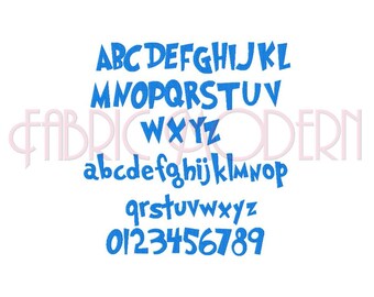 CARTOON FONT Grinched great for kids items embroidery fonts letters and numbers upper and lower case 1 1.5 and 2 inches size #403S