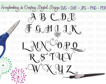 SVG font Alphabet fancy swash alternatives script font calligraphy font Silhouette design Cricut svg dxf png jpg #C142