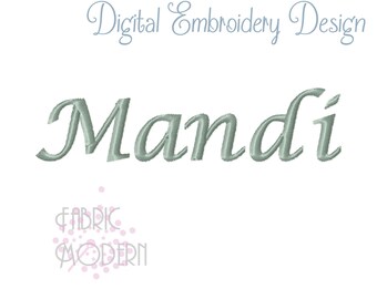 3/4 inch Mandi Embroidery font alphabet #1038