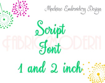 SCRIPT Embroidery Font Design 1 inch font small script calligraphy font cursive font embroidery fonts fancy font #776