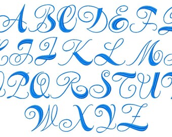 Embroidery monogram Font Design Fancy Monogram fonts set in three sizes, 2, 3 and 4 inch, #383