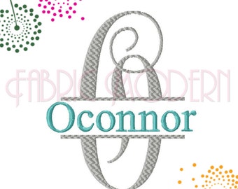 VINE SPLIT MONOGRAM Embroidery Font Design Large - 5 inch and 7 inch All letters includes bx #536