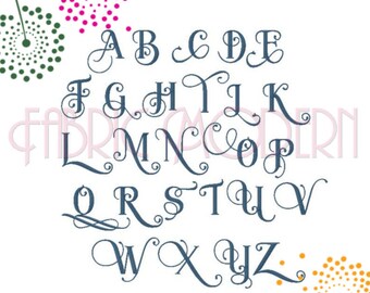 MODERN VINE MONOGRAM letters Embroidery Font embroidery design two sizes Large 4 inch and 5 inch #611