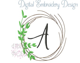 3 inch Farmhouse MONOGRAM Embroidery Font Design single letter satin fill #1029-3