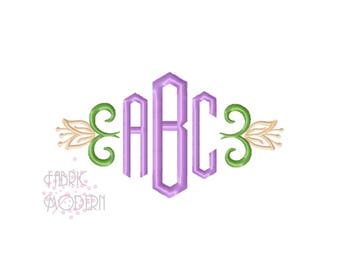 3" HEX Deco Monogram Monogram font embroidery monogram embroidery font Art Deco monogram three letter monogram BX PES #955