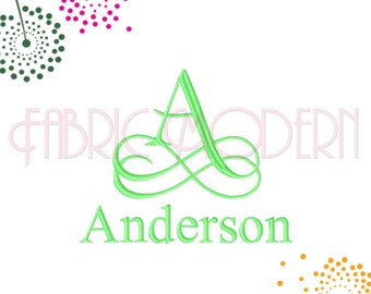 VINE SWASH MONOGRAM Embroidery Font Design Great single letter monogram 4x4 hoop All letters #621