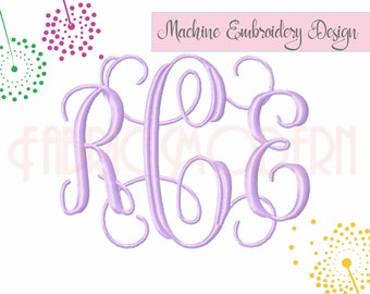 Vine Interlocking Monogram Embroidery Font vine monogram 4 and 5 inch BX Monogram Fonts 3 Letter Monogram Instant Download #866