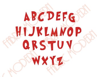 CARTOON FONT Grinched embroidery fonts great for kids items letters upper case 2 inch 3 inch size #403