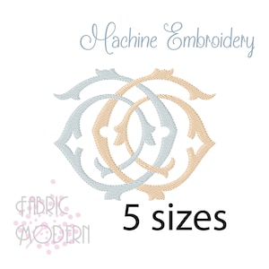 GG MONOGRAM Embroidery Design Antique two letter design