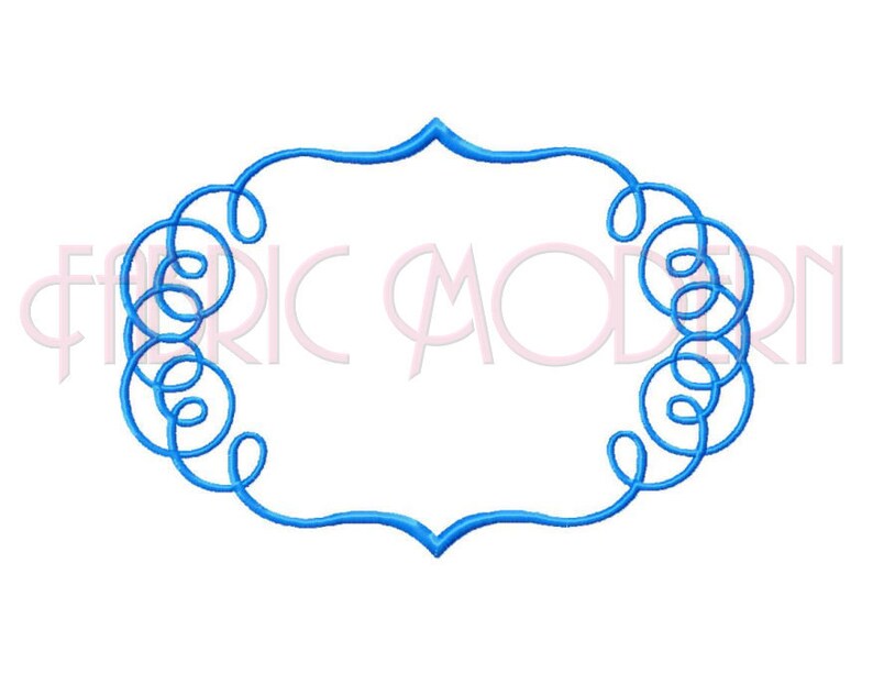 Embroidery Design fancy ornamental frame for names or monograms 236 image 2