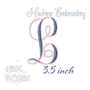 3.5 inch 2 color vine MONOGRAM Embroidery Font  #1088-3.5