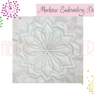 Quilt block  trapunto  quilting swirls  embroidery Design  quilt mandala design  quilting block embroidery  quilt square  #825