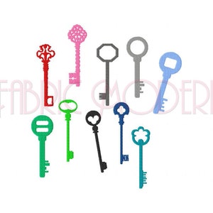 SKELETON KEY Embroidery Design Collection  Old keys  vintage key  antique key  10 designs for 4x4 hoops   #431