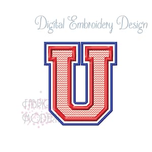 Varsity Monogram Applique Embroidery Font Design (Digital Download)