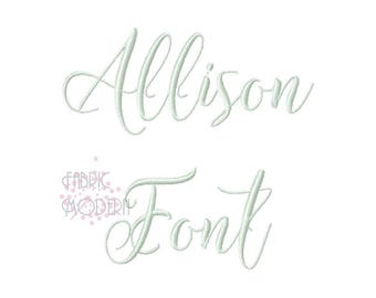 1" Allison Script Calligraphy font  Monogram font embroidery font wedding font script satin stitch fonts BX PES #944