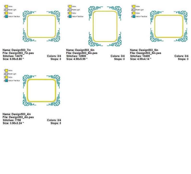 MONOGRAM FRAME APPLIQUE Monogram Border Rectangle Vintage - Etsy