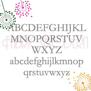 Garamond FONT Embroidery Design  sized for split Ampersand Mr & Mrs. monogram (#586)  #587