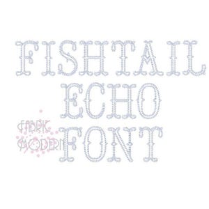 1.5 inch Fishtail Echo handstitch bold western block Machine Embroidery Font Monogram #942