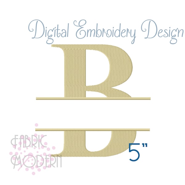 Times SPLIT MONOGRAM Embroidery Font Design 5 inch  #1118-5