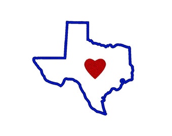 Texas Embroidery Design   applique&#39; in multiple sizes  I Heart Texas