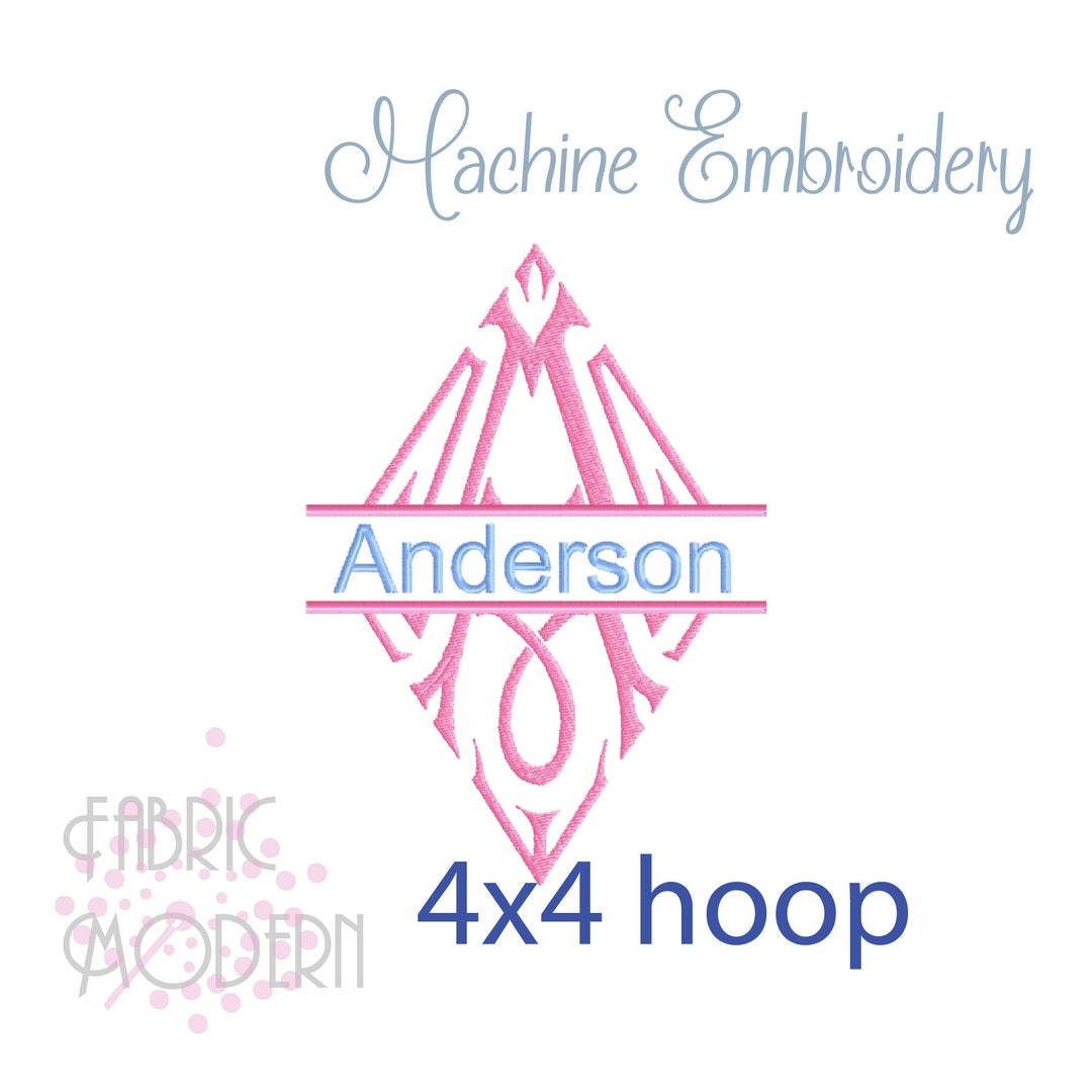 Split Diamond Monogram Font Embroidery Design 5x7 Hoop #1040 - Etsy