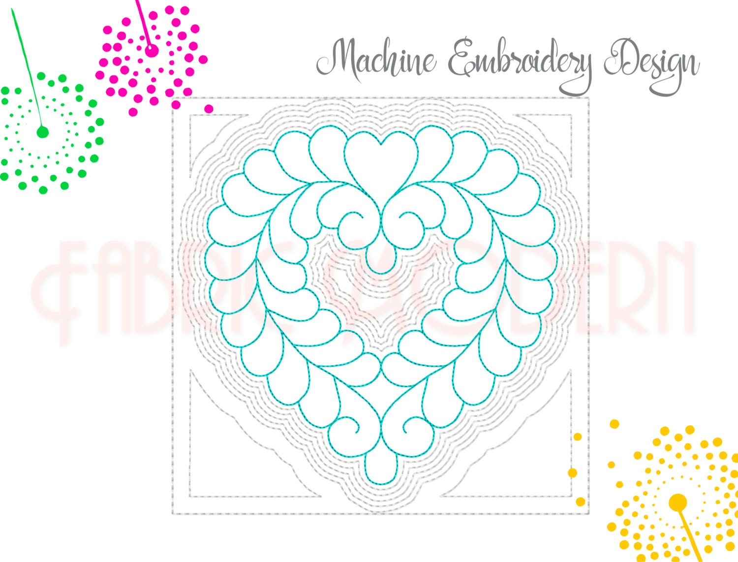 Quilt Blocks Heart Embroidery Design Quilt Block Feathers Design  