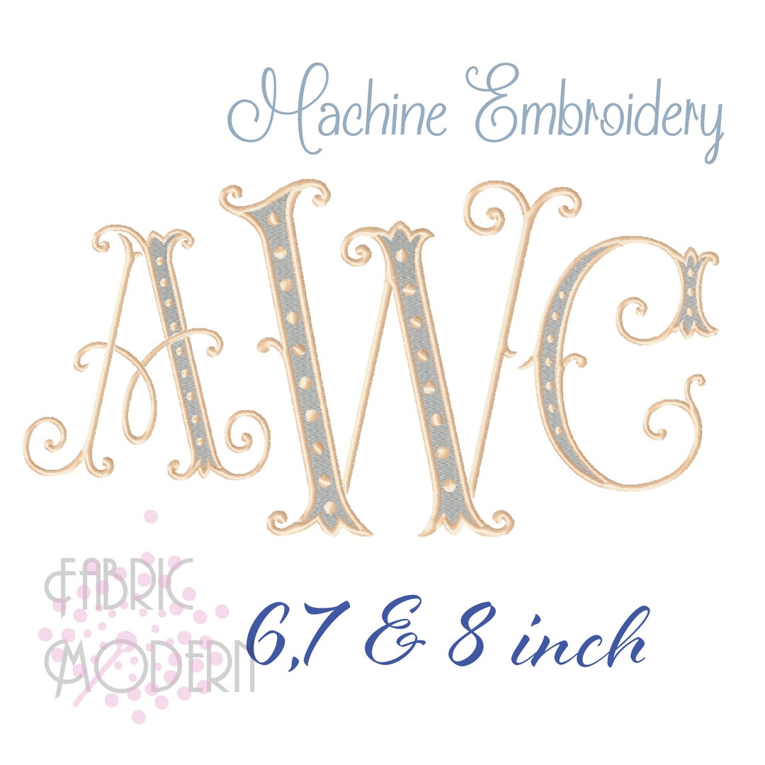 Arabian Nights Two Color Monogram Machine Embroidery Font  