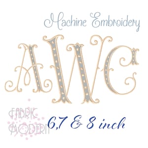 Arabian Nights two color Monogram Machine Embroidery Font Alphabet Letters #1012-L