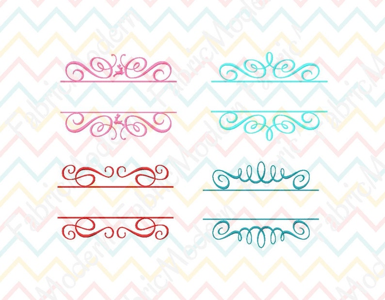 SPLIT MONOGRAM FRAMES Machine Embroidery Design Set of 4 Etsy Australia