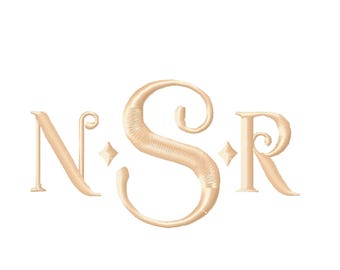 2.5 inch Gibson Modern monogram font Embroidery Design  #1174-2.5