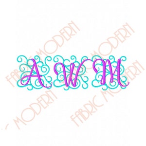 MONOGRAM FONT Embroidery Font Design,two color design, two sizes, #471