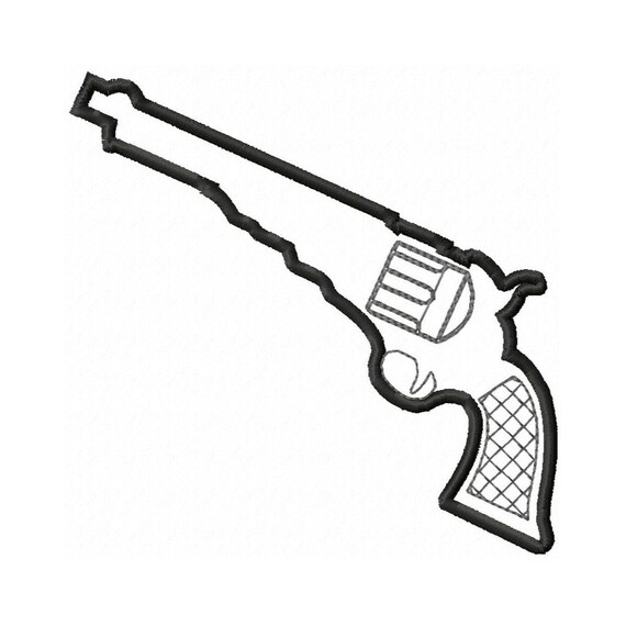 Gun Embroidery Design Six Shooter Cowboy Gun Western Gun Etsy