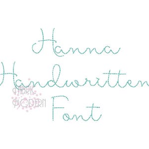 1&quot; Hanna Handwriting Hand stitch Script Machine Embroidery Font