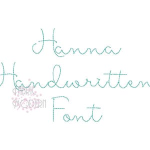 3/4 Hanna Handwriting Handstitch Script Machine Embroidery Font Hand Stitch Monogram BX PES image 1