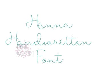 1" Hanna Handwriting Hand stitch Script Machine Embroidery Font Hand Stitch Monogram Embroidery Design BX PES