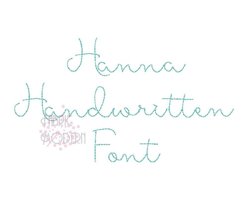 3/4 Hanna Handwriting Handstitch Script Machine Embroidery Font Hand Stitch Monogram BX PES image 1