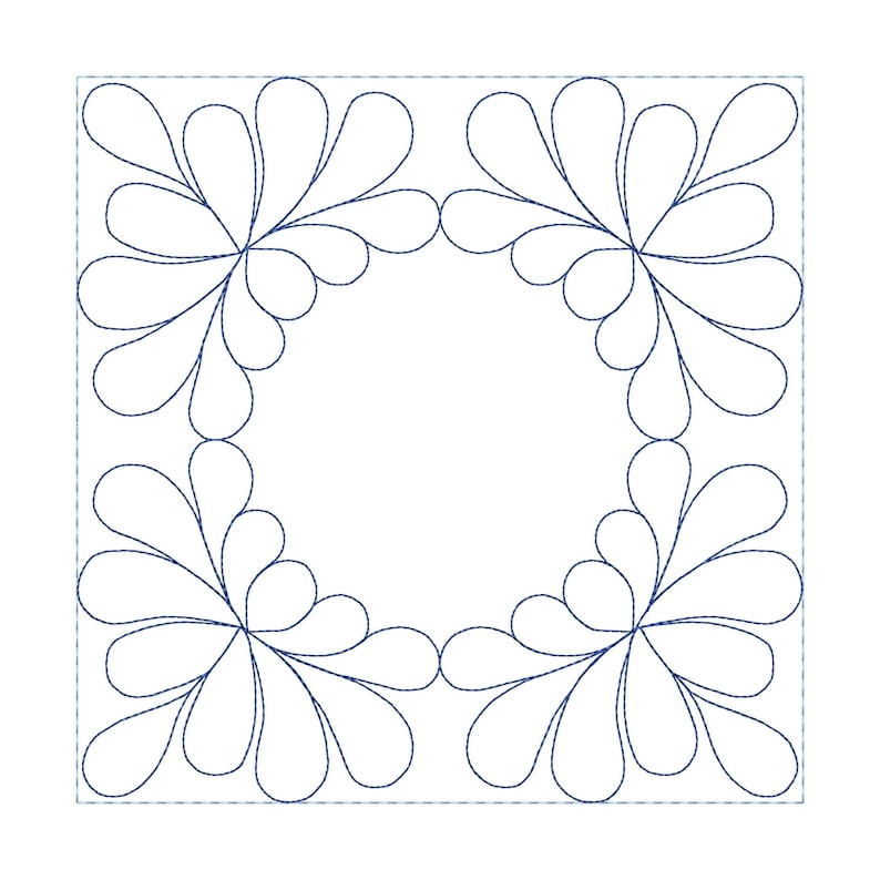 Feathers Quilt Block Embroidery Design: Swirls, (5x5 to 10x10) (instant ...