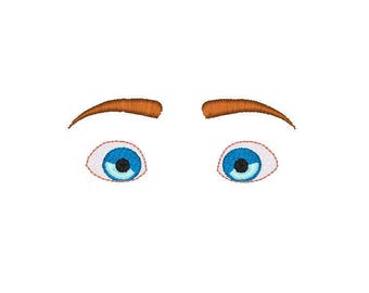 Embroidered Doll Eyes: Cute Anime Plushie Designs - Machine Embroidery