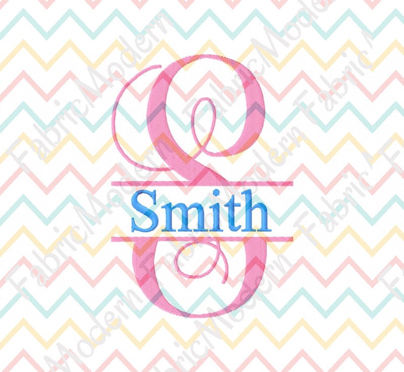VINE SPLIT letter MONOGRAM Embroidery Font  4 inch and 6 inch  All le…