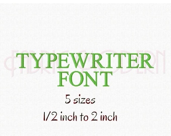 TYPEWRITER FONT BX Embroidery alphabet Design small block font great for split letters #524