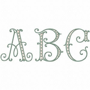 2 inch Arabian Nights two color Machine Embroidery Font Alphabet Letters  #1012-2