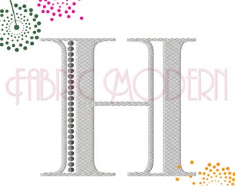 Two-Color Block Monogram Embroidery: 3, 3.5 & 4 Inch Sizes #534 DAX
