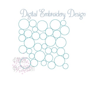Quilt block bubbles embroidery Design single stitch and triple bean #1066