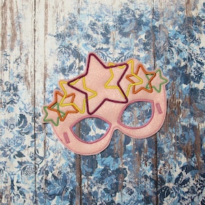 Halloween Mask  PARTY MASK Machine Embroidery Design  princess stars design  mask in the hoop  #459
