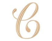 4 inch Script Wedding MONOGRAM Embroidery Font  #1107-4