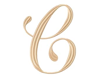 4 inch Script Wedding MONOGRAM Embroidery Font  #1107-4