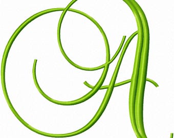 Fancy Script Monogram Embroidery Font (5 inch) (BX Included)