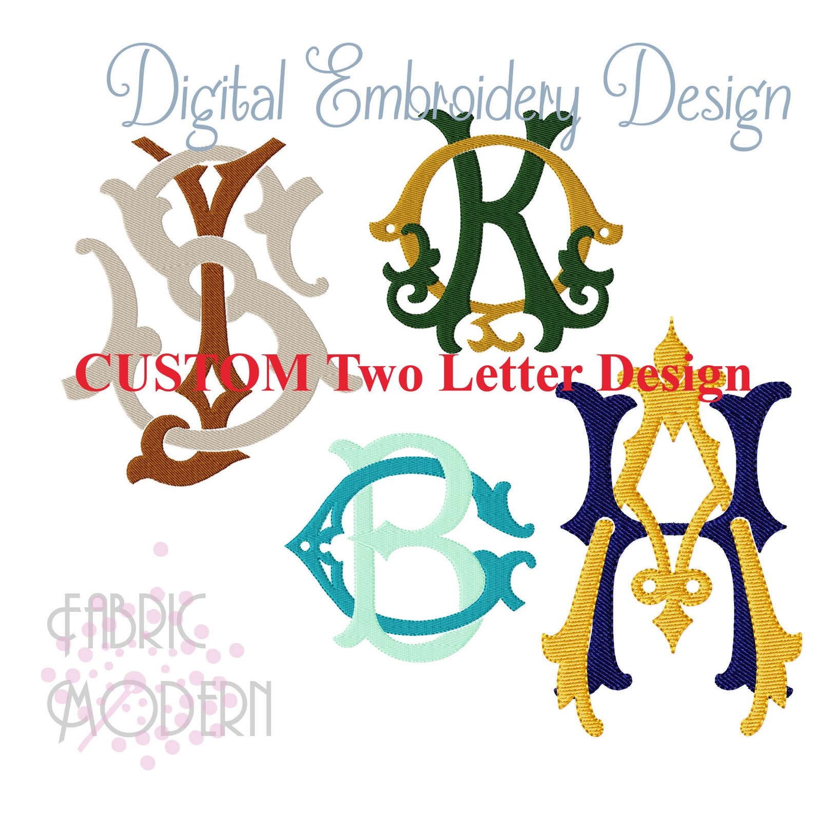 Two Letter Interlinked Monogram Made to Order | Etsy