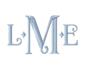 2 inch Gibson Modern monogram font Embroidery Design #1174-2